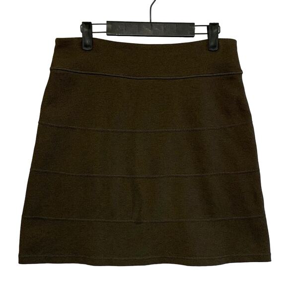 Athleta Strata A-Line Ponte Skirt Women's Sz S Brown Modal Stretch Knee Length - Picture 2 of 6